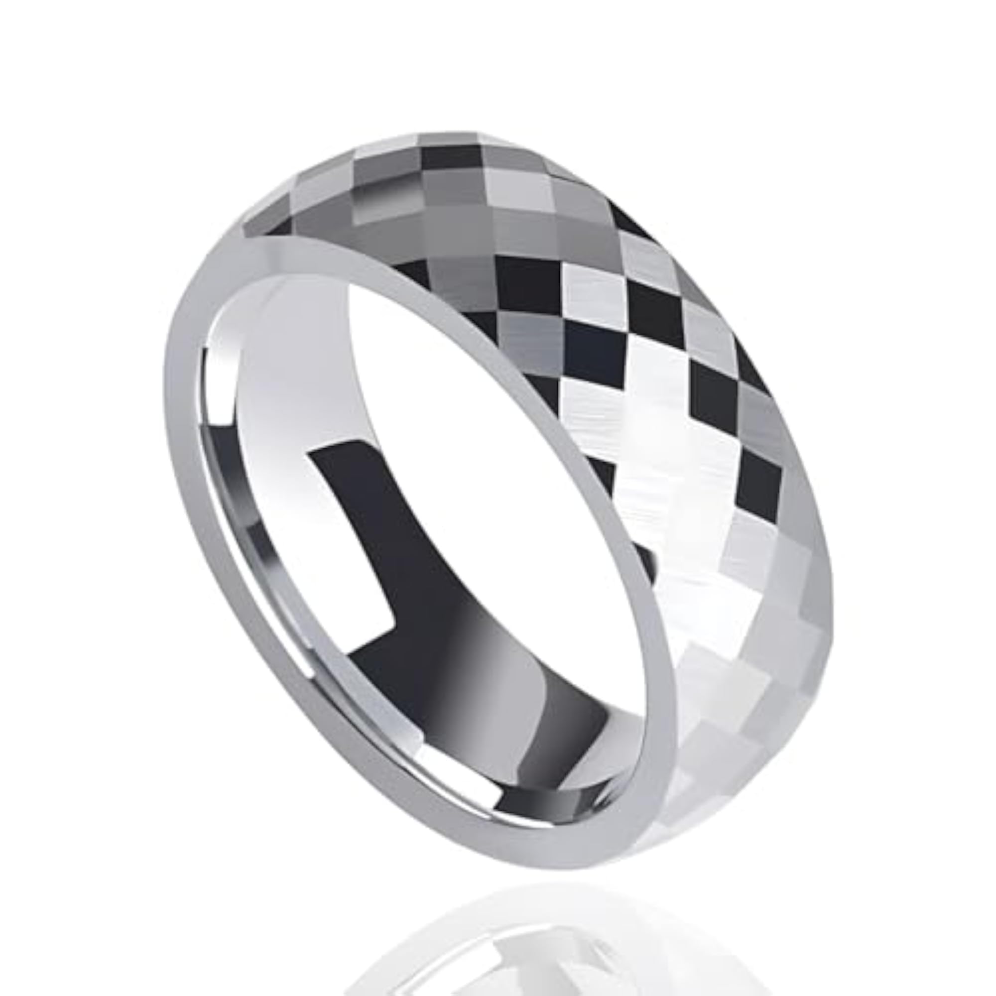 Men's Premium Faceted Ceramic Ring, Waterproof